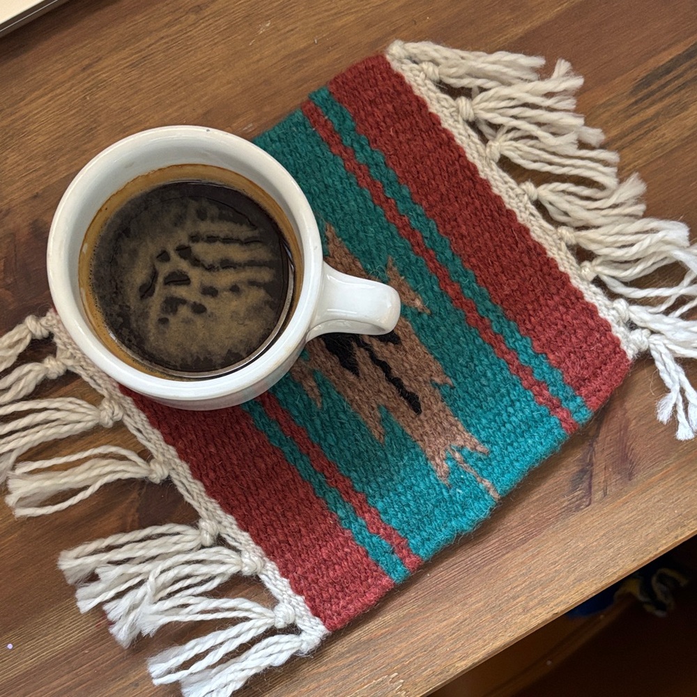 Set of 6 handmade wool mug rugs coasters southwestern Pendleton